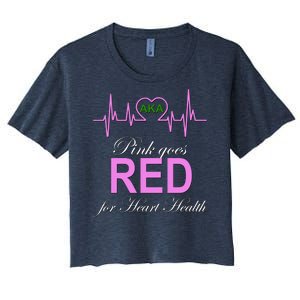 Pink Goes Red For Heart Health Women's Crop Top Tee