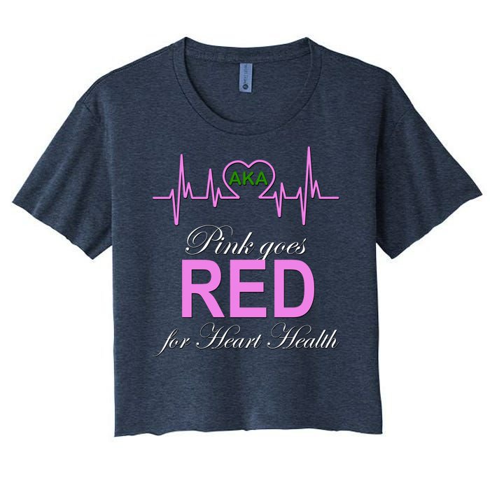 Pink Goes Red For Heart Health Women's Crop Top Tee