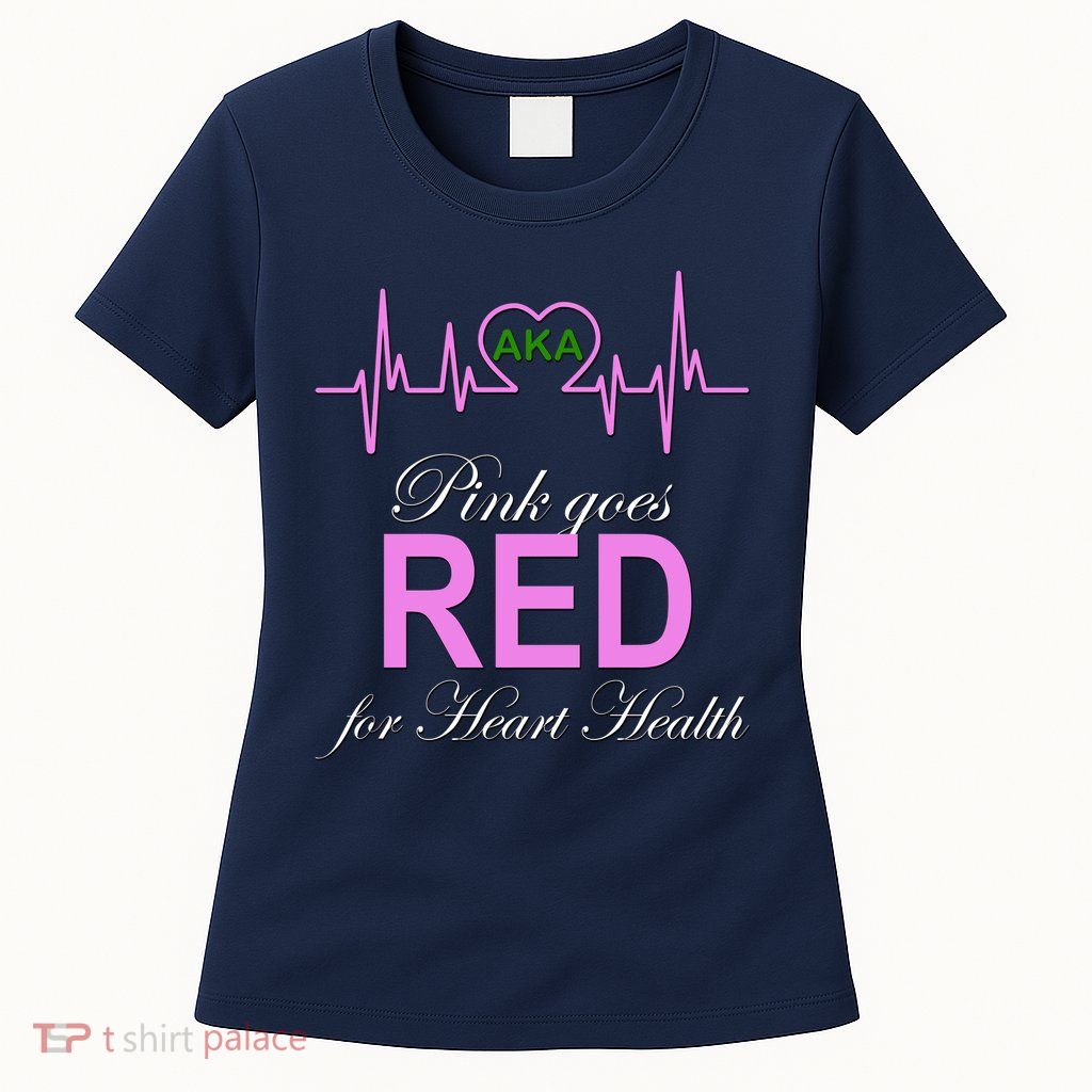 Pink Goes Red For Heart Health Womens T-Shirt