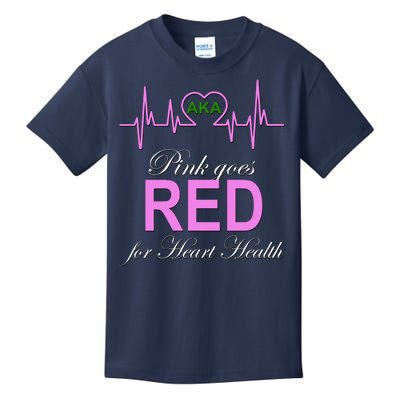 Pink Goes Red For Heart Health Kids T-Shirt