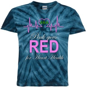 Pink Goes Red For Heart Health Kids Tie-Dye T-Shirt