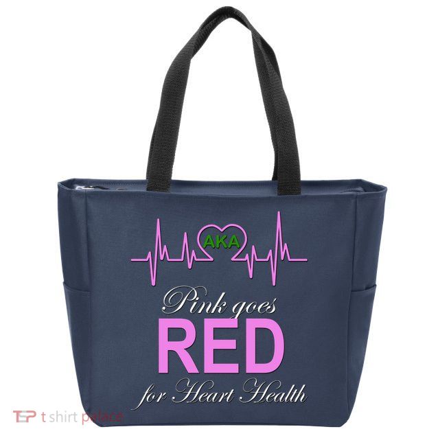 Pink Goes Red For Heart Health Zip Tote Bag