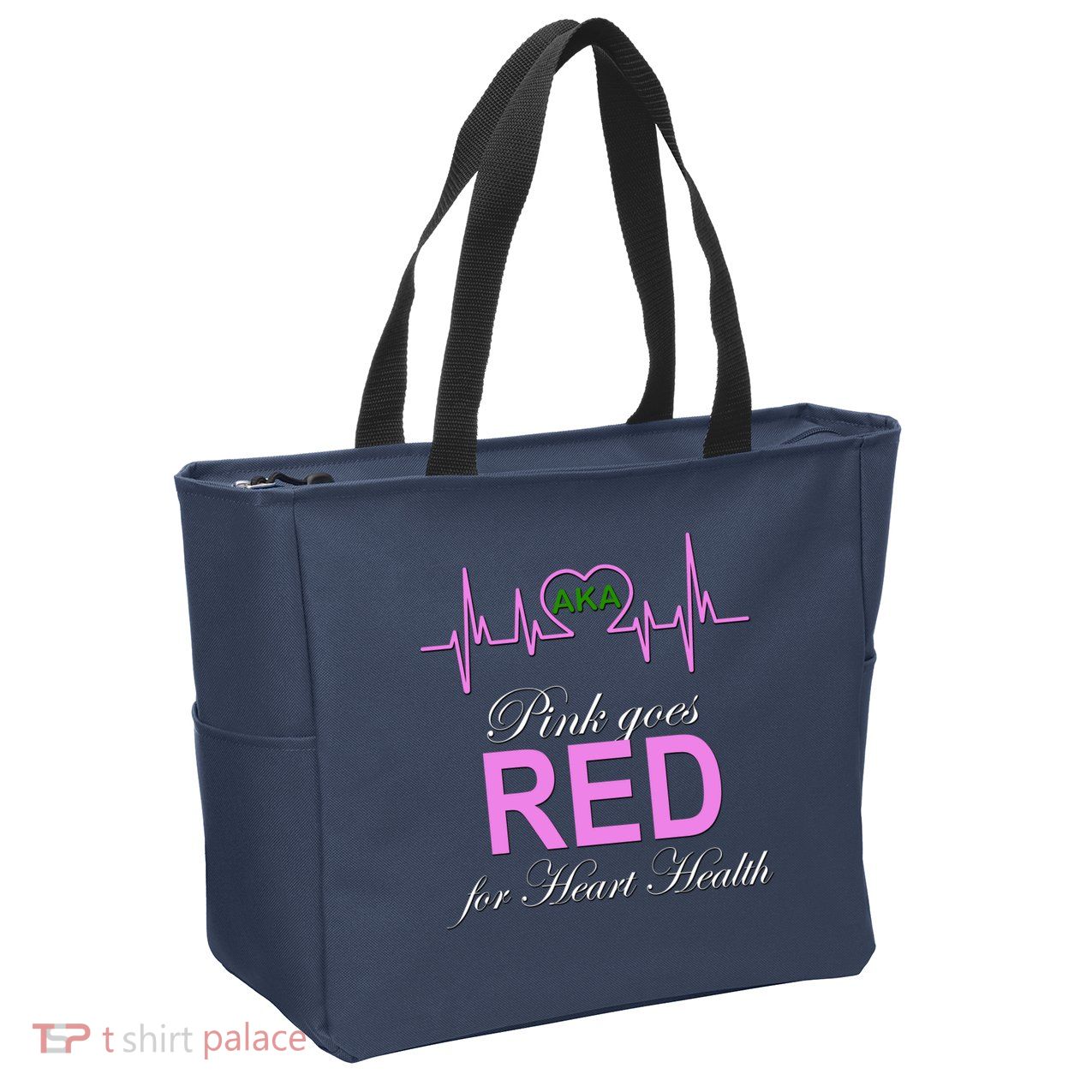 Pink Goes Red For Heart Health Zip Tote Bag