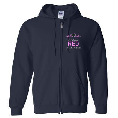Pink Goes Red For Heart Health Full Zip Hoodie