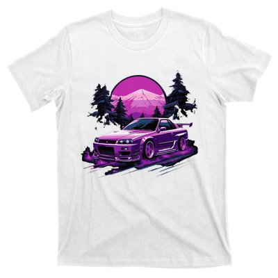 Purple Gt R 34 Skyline Jdm Car Enthusiast T-Shirt