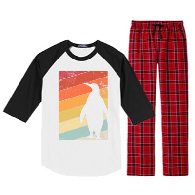 Penguin Gift Retro Style Gift Raglan Sleeve Pajama Set