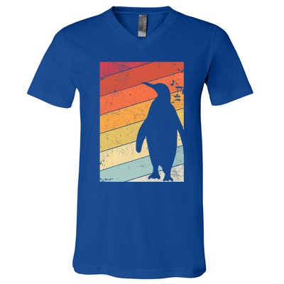 Penguin Gift Retro Style Gift V-Neck T-Shirt