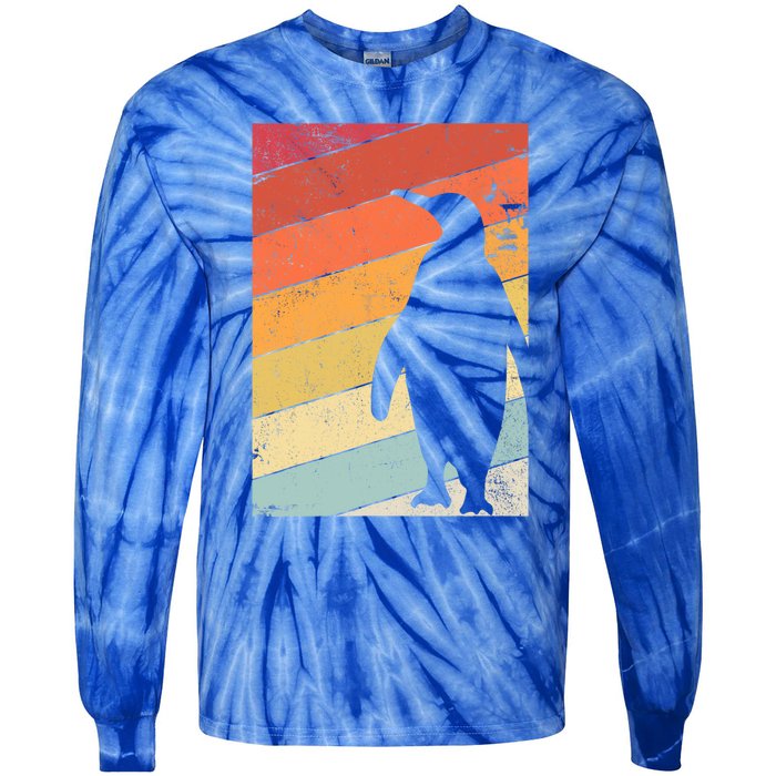 Penguin Gift Retro Style Gift Tie-Dye Long Sleeve Shirt