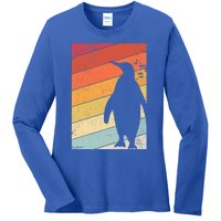 Penguin Gift Retro Style Gift Ladies Long Sleeve Shirt