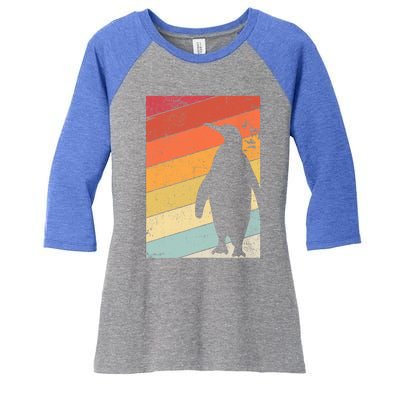 Penguin Gift Retro Style Gift Women's Tri-Blend 3/4-Sleeve Raglan Shirt