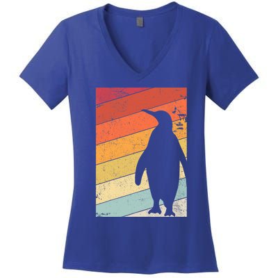 Penguin Gift Retro Style Gift Women's V-Neck T-Shirt