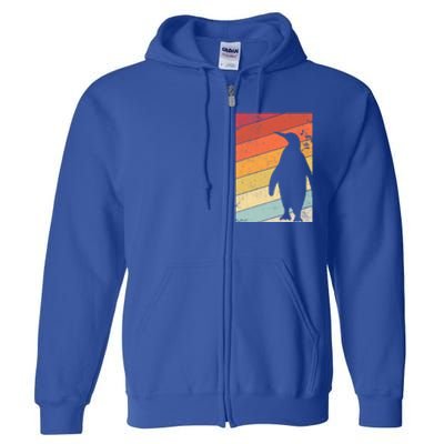 Penguin Gift Retro Style Gift Full Zip Hoodie