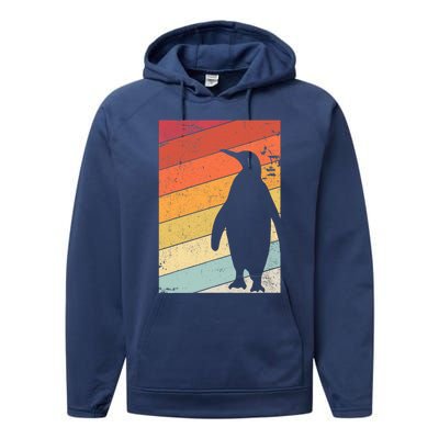 Penguin Gift Retro Style Gift Performance Fleece Hoodie