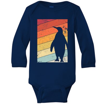 Penguin Gift Retro Style Gift Baby Long Sleeve Bodysuit