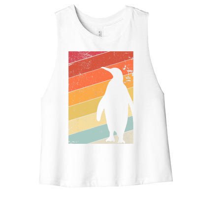 Penguin Gift Retro Style Gift Women's Racerback Cropped Tank