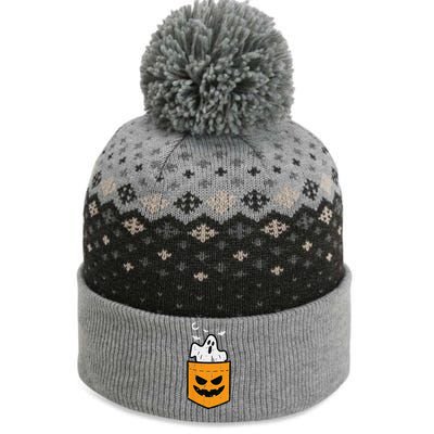 Pocket Ghost Scary Funny Halloween Costume The Baniff Cuffed Pom Beanie