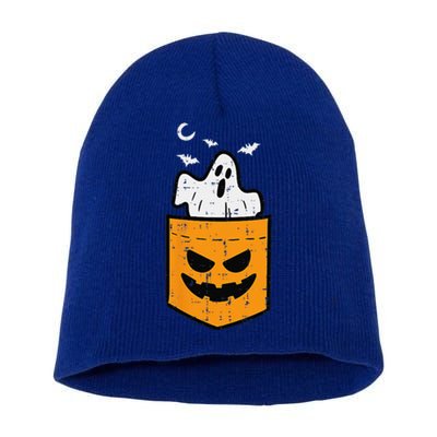 Pocket Ghost Scary Funny Halloween Costume Short Acrylic Beanie