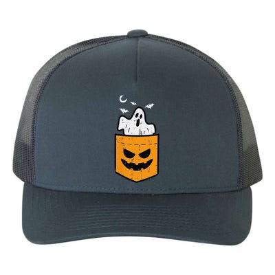 Pocket Ghost Scary Funny Halloween Costume Yupoong Adult 5-Panel Trucker Hat