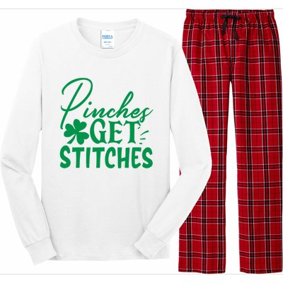 Pinches Get Stitches Funny St. Patrick's Day Long Sleeve Pajama Set