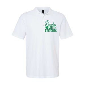 Pinches Get Stitches Funny St. Patrick's Day Softstyle Adult Sport Polo