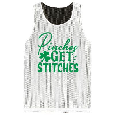 Pinches Get Stitches Funny St. Patrick's Day Mesh Reversible Basketball Jersey Tank