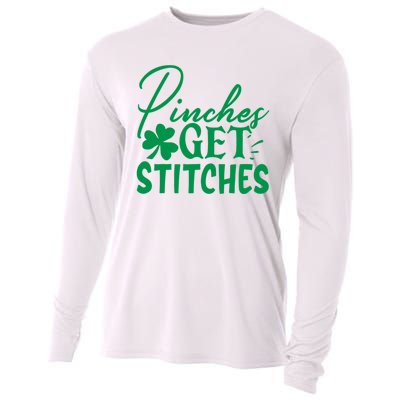 Pinches Get Stitches Funny St. Patrick's Day Cooling Performance Long Sleeve Crew