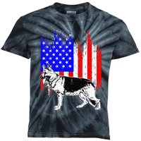 Patriotic German Shepherd American Flag Dog Lover Gift Kids Tie-Dye T-Shirt