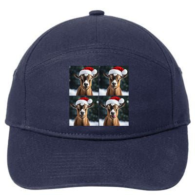 Pygmy Goat Selfie Christmas Goat Santa Hat Holiday Costume 7-Panel Snapback Hat