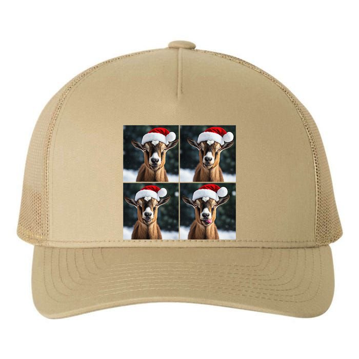 Pygmy Goat Selfie Christmas Goat Santa Hat Holiday Costume Yupoong Adult 5-Panel Trucker Hat