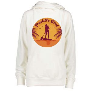 Paddle Girl Sunset Sport Womens Funnel Neck Pullover Hood