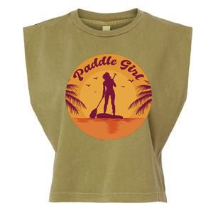 Paddle Girl Sunset Sport Garment-Dyed Women's Muscle Tee