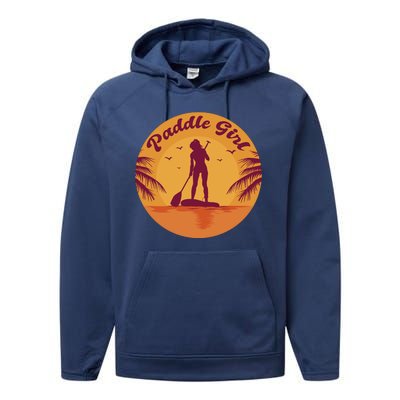 Paddle Girl Sunset Sport Performance Fleece Hoodie