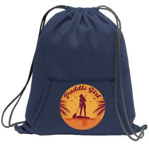 Paddle Girl Sunset Sport Sweatshirt Cinch Pack Bag