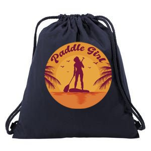 Paddle Girl Sunset Sport Drawstring Bag