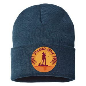 Paddle Girl Sunset Sport Sustainable Knit Beanie