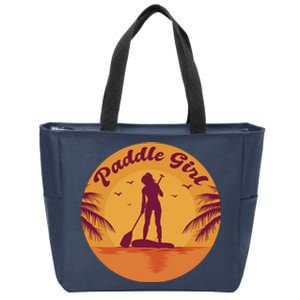 Paddle Girl Sunset Sport Zip Tote Bag