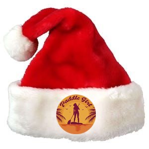 Paddle Girl Sunset Sport Premium Christmas Santa Hat