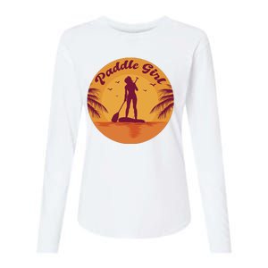 Paddle Girl Sunset Sport Womens Cotton Relaxed Long Sleeve T-Shirt