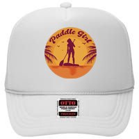 Paddle Girl Sunset Sport High Crown Mesh Back Trucker Hat