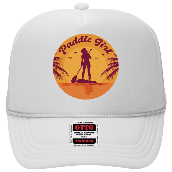 Paddle Girl Sunset Sport High Crown Mesh Back Trucker Hat