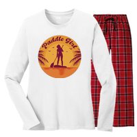 Paddle Girl Sunset Sport Women's Long Sleeve Flannel Pajama Set 