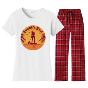 Paddle Girl Sunset Sport Women's Flannel Pajama Set