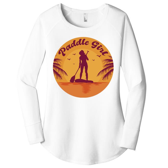 Paddle Girl Sunset Sport Women's Perfect Tri Tunic Long Sleeve Shirt