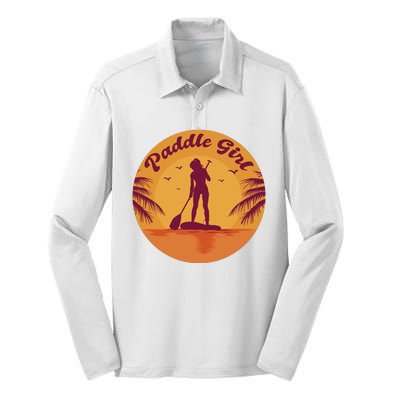 Paddle Girl Sunset Sport Silk Touch Performance Long Sleeve Polo