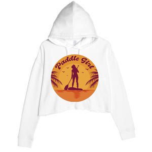 Paddle Girl Sunset Sport Crop Fleece Hoodie