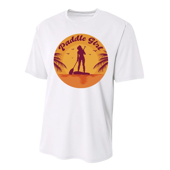 Paddle Girl Sunset Sport Performance Sprint T-Shirt