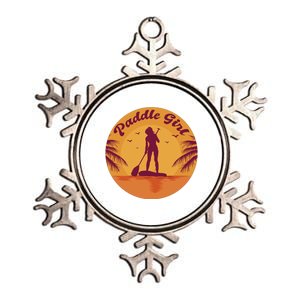 Paddle Girl Sunset Sport Metallic Star Ornament