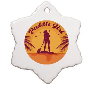 Paddle Girl Sunset Sport Ceramic Star Ornament