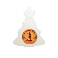 Paddle Girl Sunset Sport Ceramic Tree Ornament