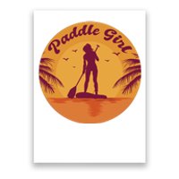 Paddle Girl Sunset Sport Poster